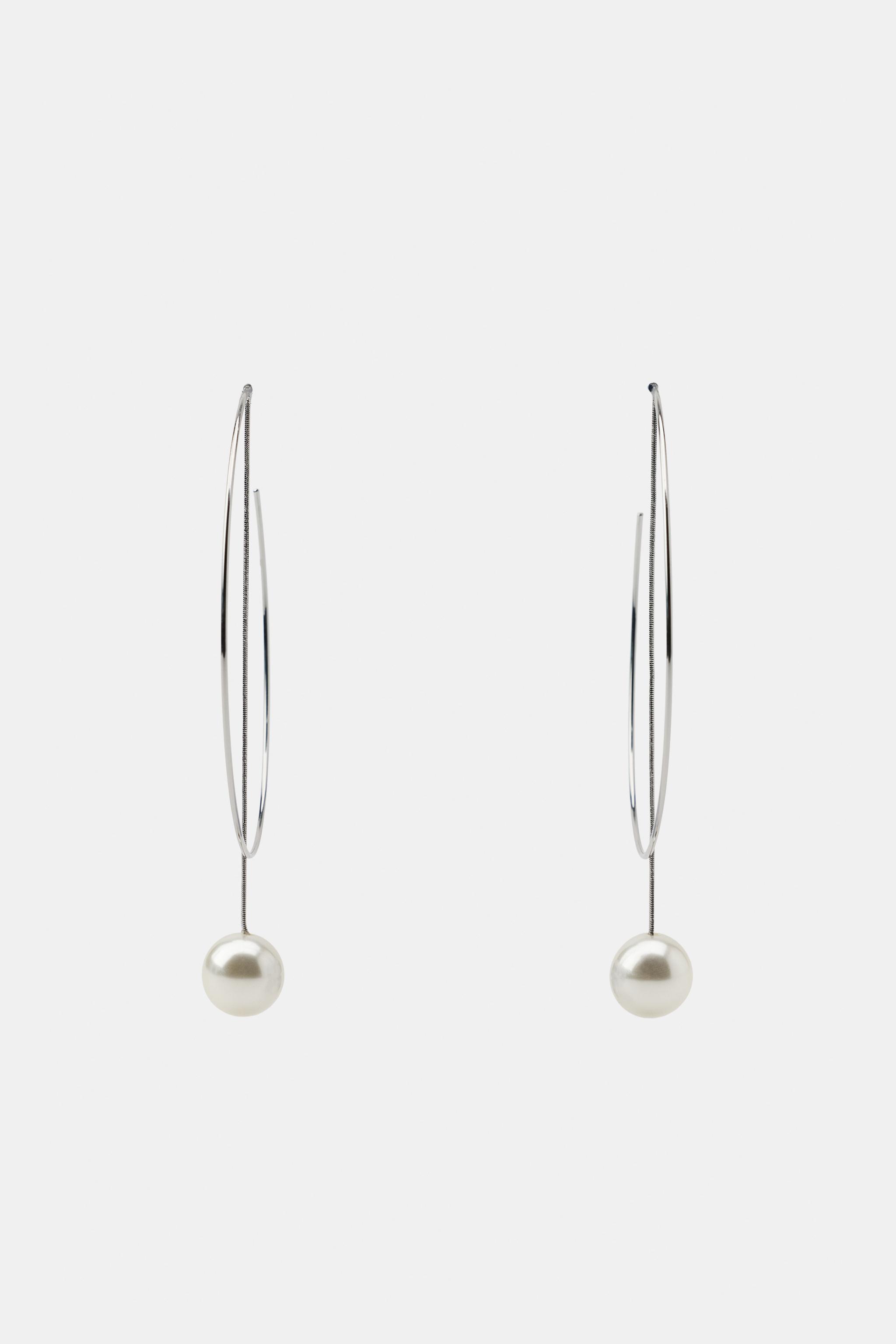 MAXI BOUCLES D'OREILLES CRÉOLES À PERLES